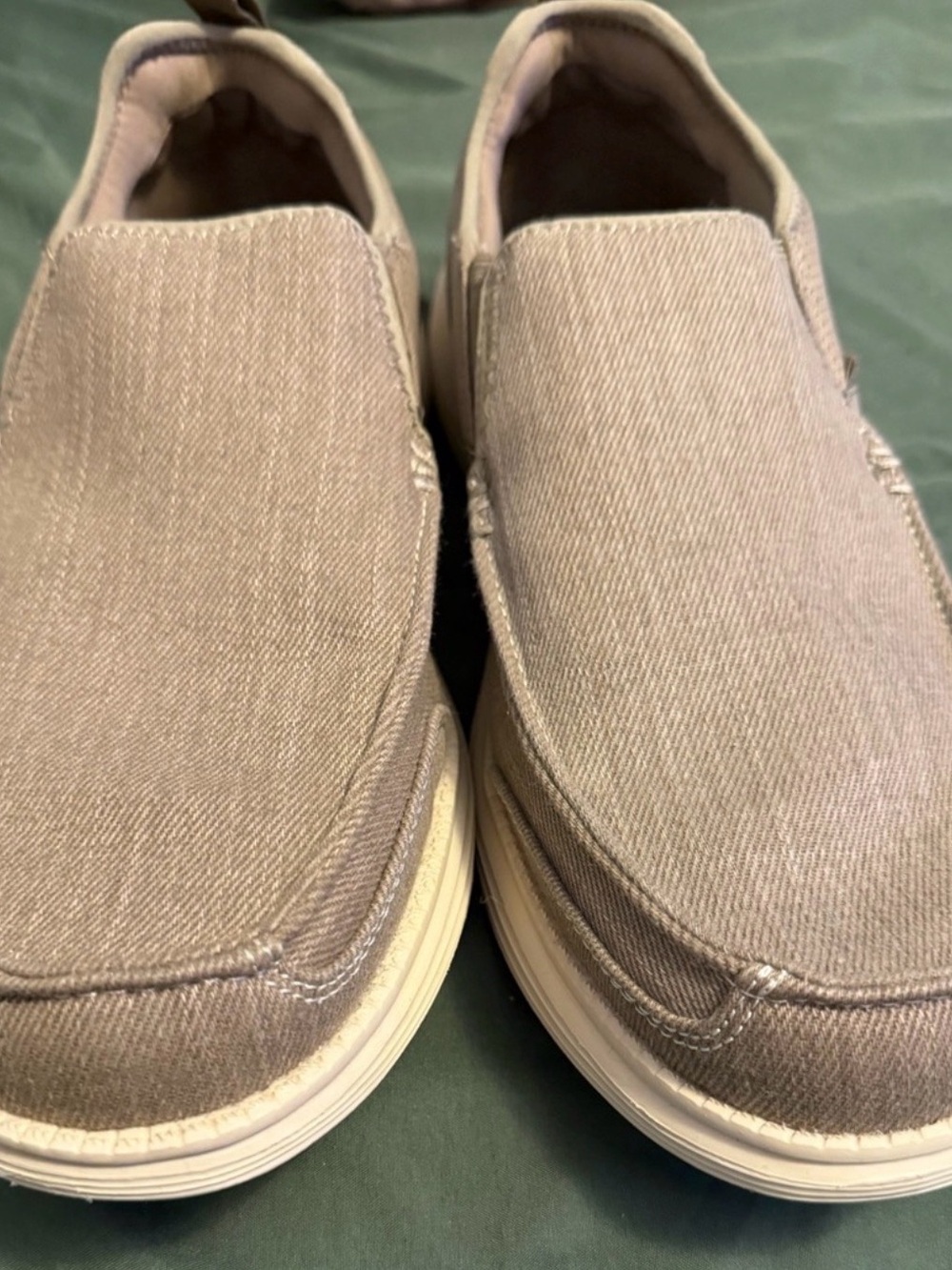 Skechers Men's Slip-On Loafers in Taupe Canvas Mens 10/womans 11.5